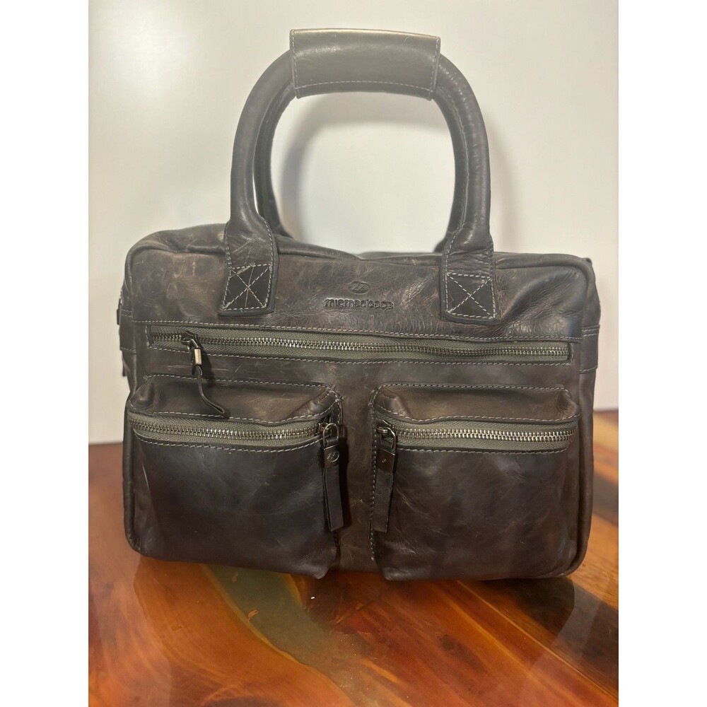 Dutch leather Dark grey Leather lap top saddlebag